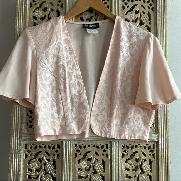 Vintage Be Smart Pink Summer  Maxi Dress With Bolero Jacket Set Wedding Party - Picture 5 of 12